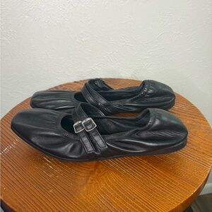 Free People Black Leather Flats